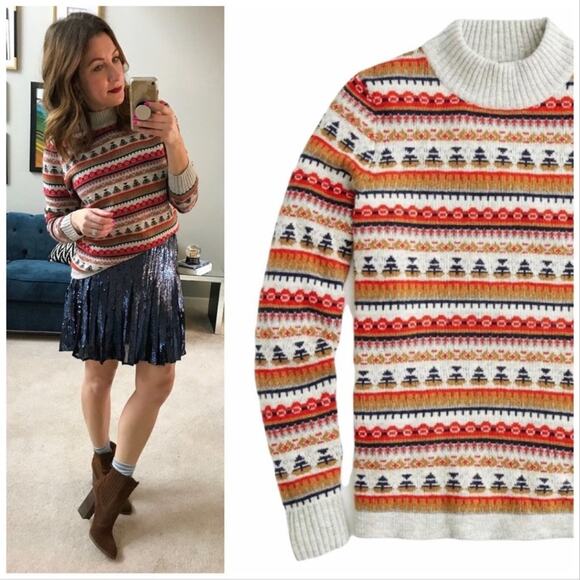 J. Crew | Fair Isle Lambswool Multicolor Sweater - Picture 7 of 7